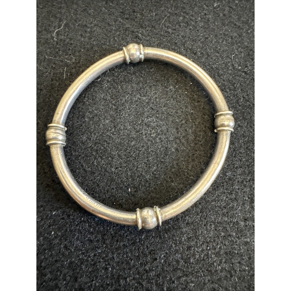 Taxco Sterling Silver Ball Bangle Bracelet  TO-02 Hinged Stackable Vintage EUC
